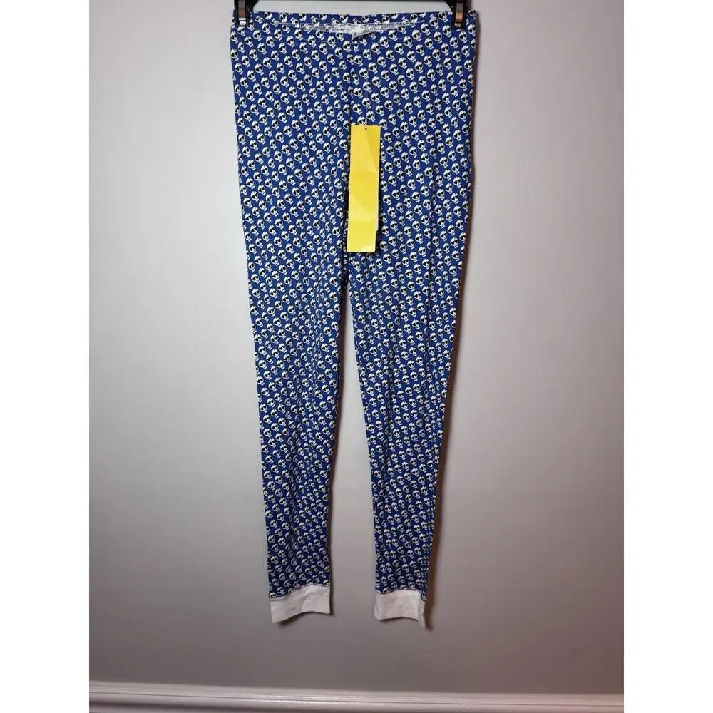 Roberta Roller Rabbit Kids Blue SKULL DOODLE Pima Cotton PJ Pants Sz 12 NWT